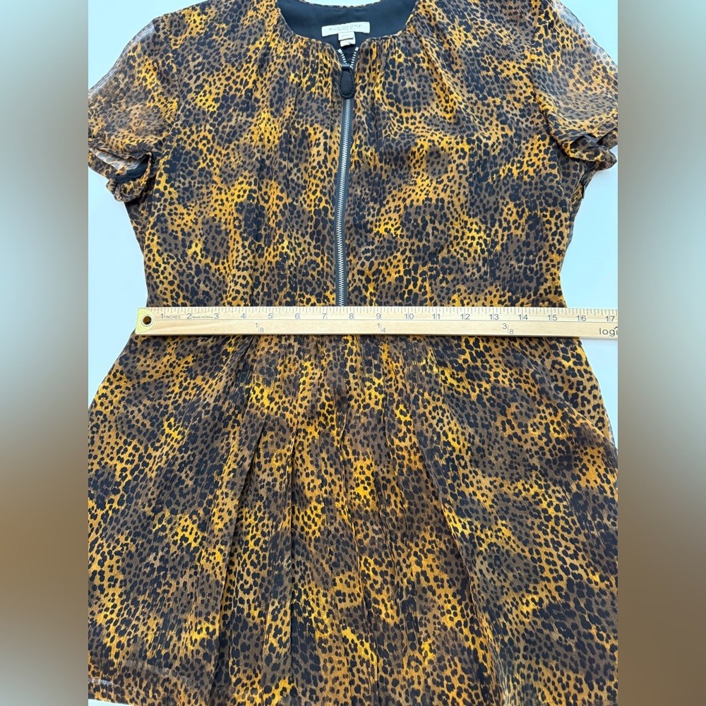 Burberry Brit Silk Cap Sleeve Dark Leopard Print Blouse Sz M - Picture 3 of 12